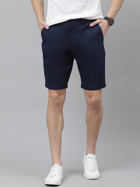 

Mast & Harbour Men Navy Blue Solid Regular Fit Shorts