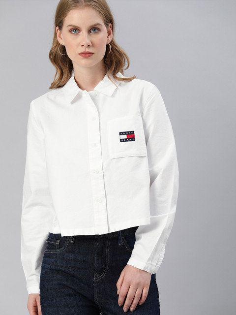

Tommy Hilfiger Women White Regular Fit Solid Casual Shirt