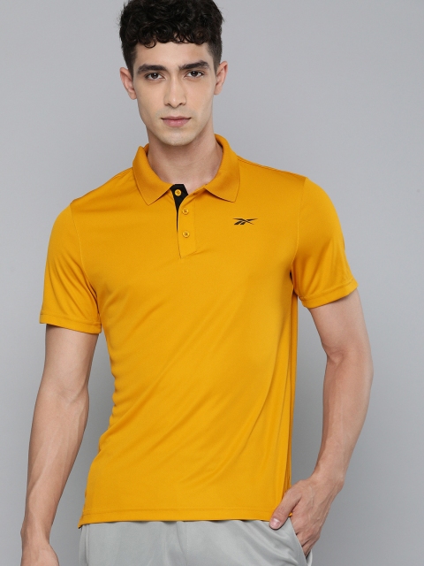 

Reebok Men Yellow Solid Polo Collar T-shirt