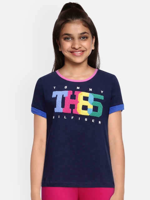 

Tommy Hilfiger Girls Blue Printed Round Neck T-shirt