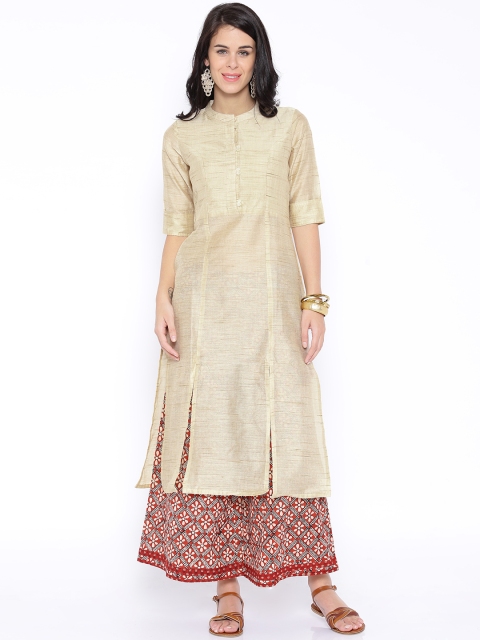 

Anouk Beige Silk Kurta