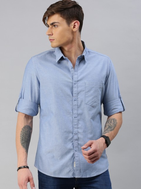 

Roadster Men Blue Regular Fit Solid Casual Shirt