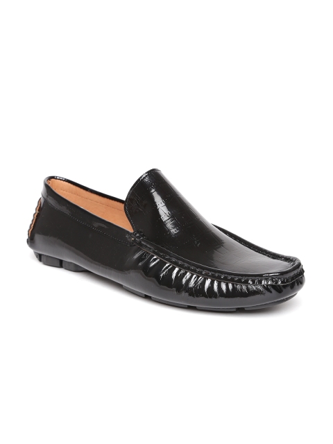 

San Frissco Men Black Glossy Leather Loafers