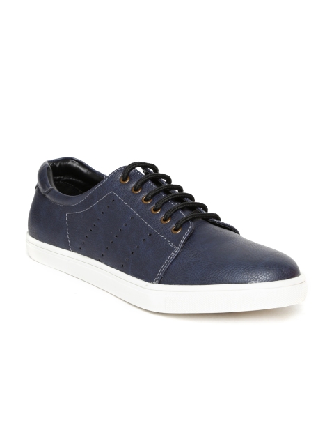 

San Frissco Men Navy Textured Sneakers, Navy blue