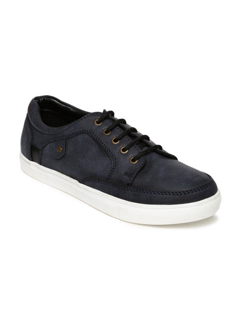 

San Frissco Men Navy Textured Sneakers, Navy blue