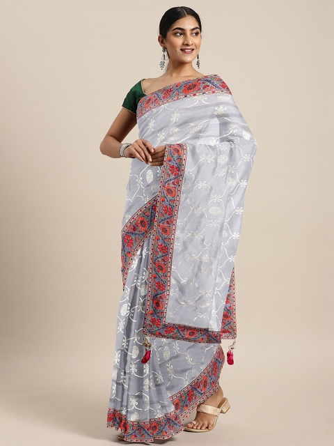 

Triveni Blue & Golden Silk Cotton Printed Saree