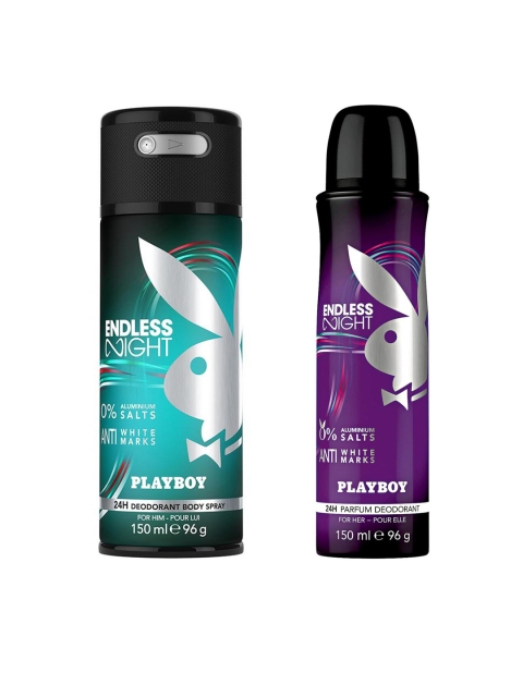 

Playboy Set of Endless Night Man & Endless Night Woman Deodorant Spray, Purple