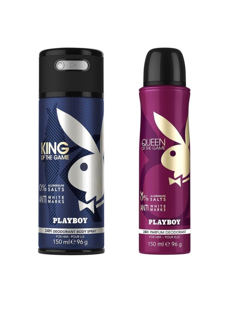 

Playboy Set of King & Queen Of The Game Deodorant Spray, Navy blue