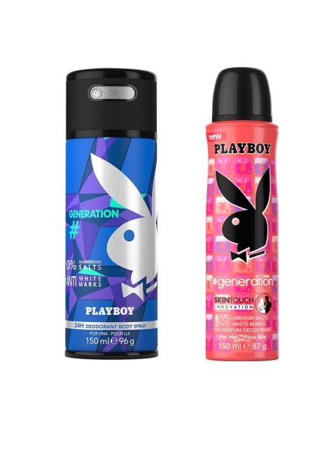 

Playboy Set of Generation Man & Generation Woman Deodorant Spray, Blue