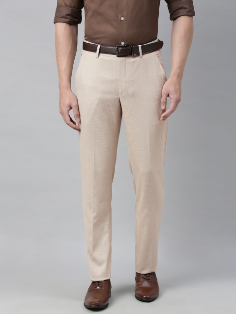 

Louis Philippe Men Beige Slim Fit Solid Formal Trousers
