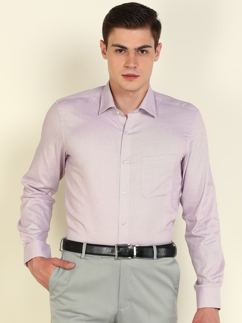 

Louis Philippe Men Pink Slim Fit Self Design Formal Shirt