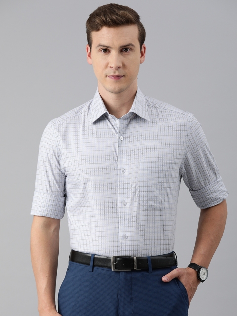 

Louis Philippe Men White Checked Pure Cotton Casual Shirt