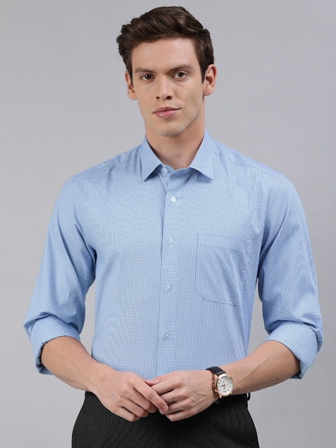 

Louis Philippe Men Blue Slim Fit Self Design Formal Shirt