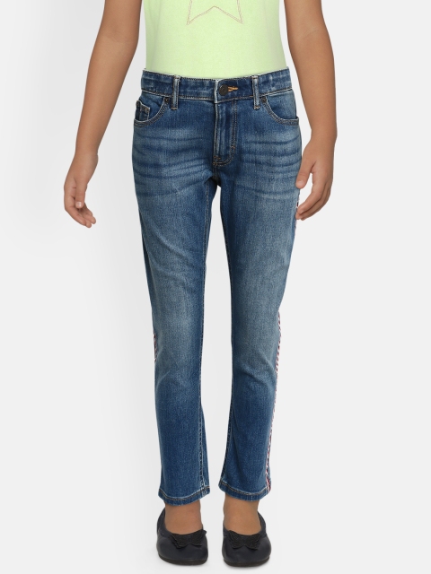 

Tommy Hilfiger Girls Blue Straight Fit Mid-Rise Clean Look BG LANA Stretchable Jeans