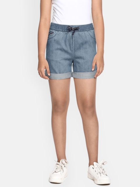 

Tommy Hilfiger Girls Blue Solid Regular Fit Denim Shorts