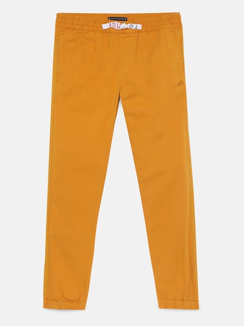 

Tommy Hilfiger Boys Mustard Yellow Cotton Regular Fit Solid Joggers