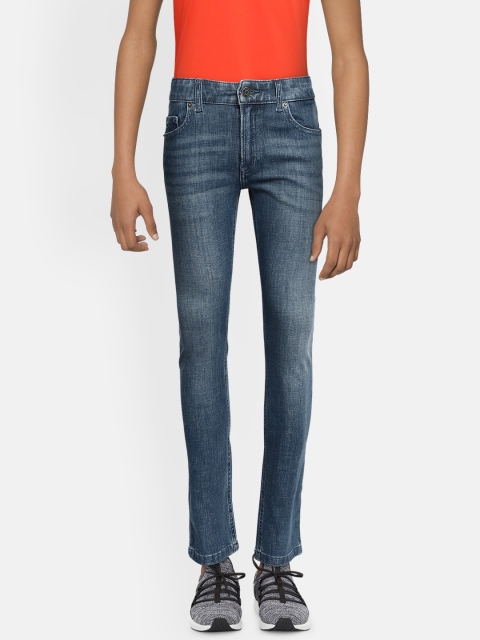 

Tommy Hilfiger Boys Blue Tapered Fit Mid-Rise Clean Look Stretchable Jeans