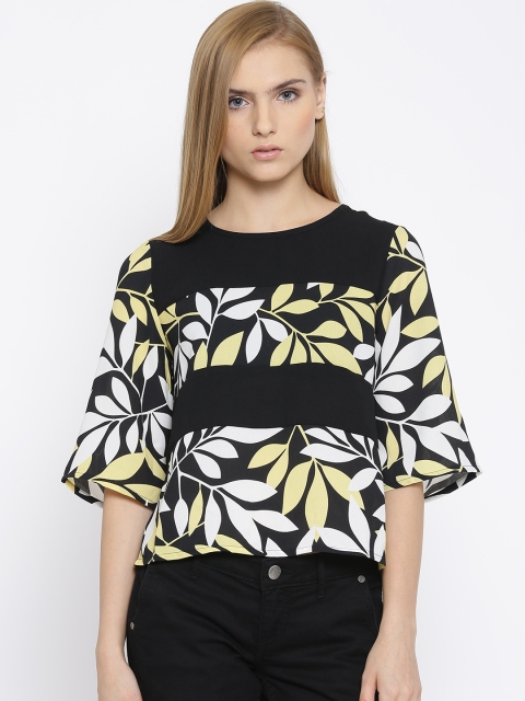 

Vero Moda Black & Off-White Polyester Printed Top