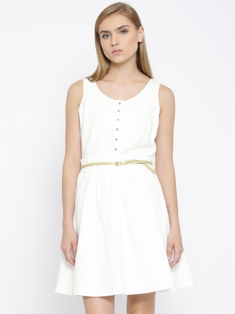 

Vero Moda White Linen Belted Dress