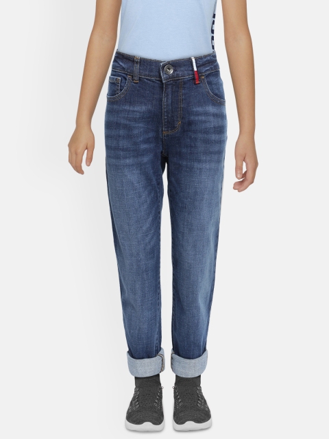 

Tommy Hilfiger Boys Navy Blue Regular Fit Mid-Rise Clean Look Stretchable Jeans