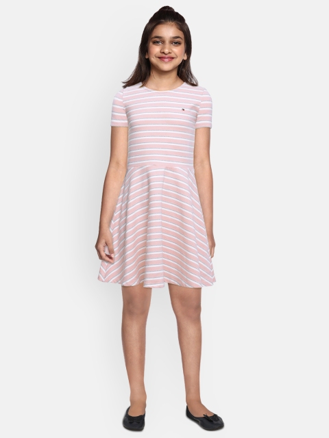 

Tommy Hilfiger Girls Pink Striped A-Line Dress