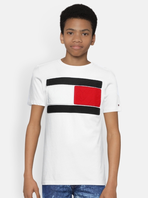 

Tommy Hilfiger Boys White Printed KB SS RILEY FASHION Pure Cotton T-shirt