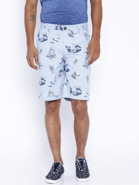 

Flying Machine Blue Printed Shorts