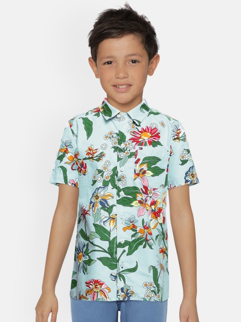 

Tommy Hilfiger Boys Blue & Green Regular Fit Printed Casual Shirt