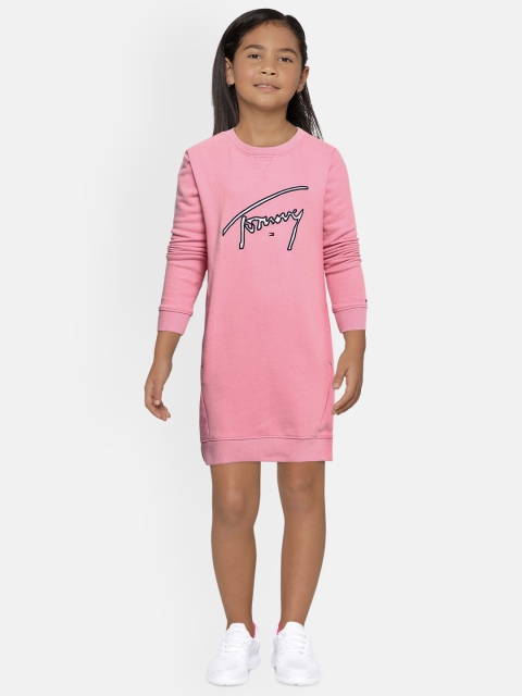 

Tommy Hilfiger Girls Pink Printed Sweater Dress