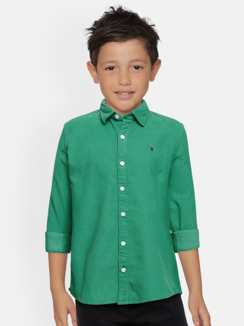 

Tommy Hilfiger Boys Green Regular Fit Solid Casual Shirt