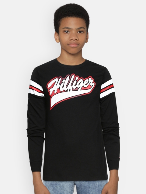 

Tommy Hilfiger Boys Black Printed Cotton Round Neck T-shirt