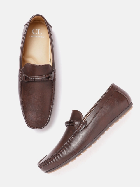 

Carlton London Men Coffee Brown Solid Horsebit Loafers