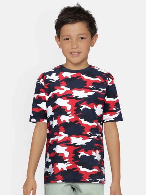 

Tommy Hilfiger Boys Navy Blue & Red Printed Organic Cotton Round Neck T-shirt
