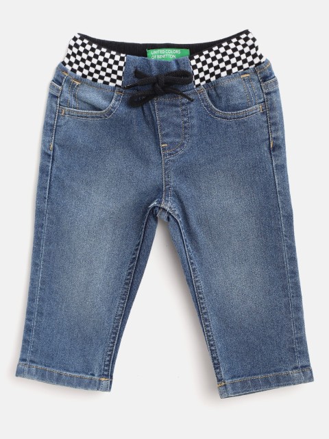 

United Colors of Benetton Boys Blue Straight Fit Mid-Rise Clean Look Stretchable Jeans