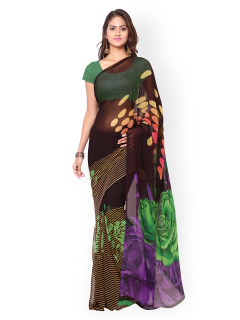 

Ligalz Black Chiffon Printed Saree