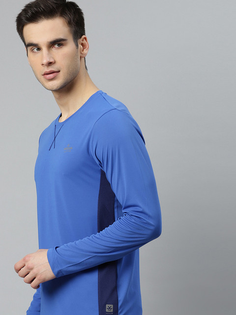 

WROGN ACTIVE Men Blue Solid Round Neck T-shirt
