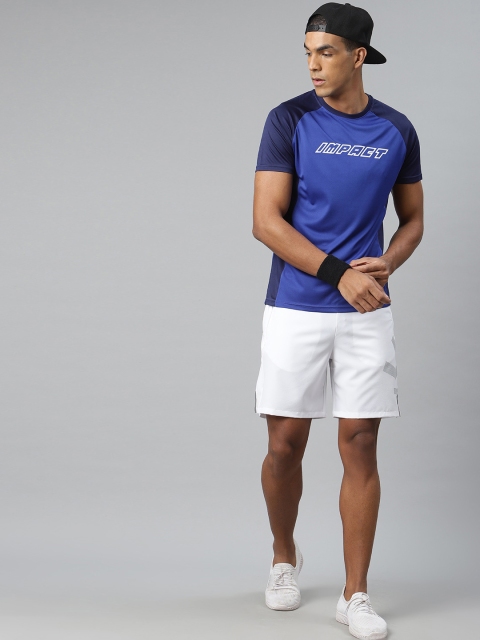 

WROGN ACTIVE Men Blue Printed Slim Fit Round Neck T-shirt