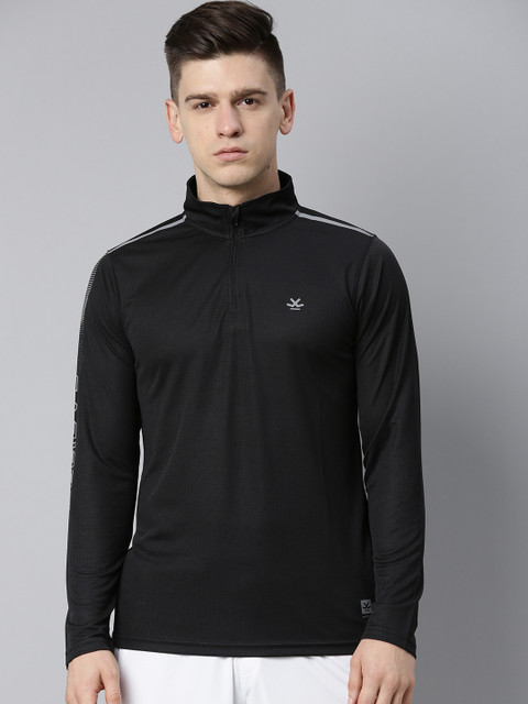 

WROGN ACTIVE Men Black Slim Fit High Neck T-shirt