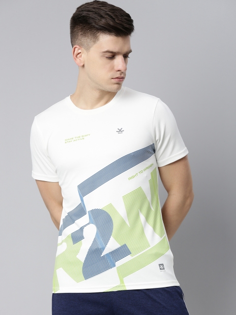 

WROGN ACTIVE Men White Typography Slim Fit Printed T-shirt