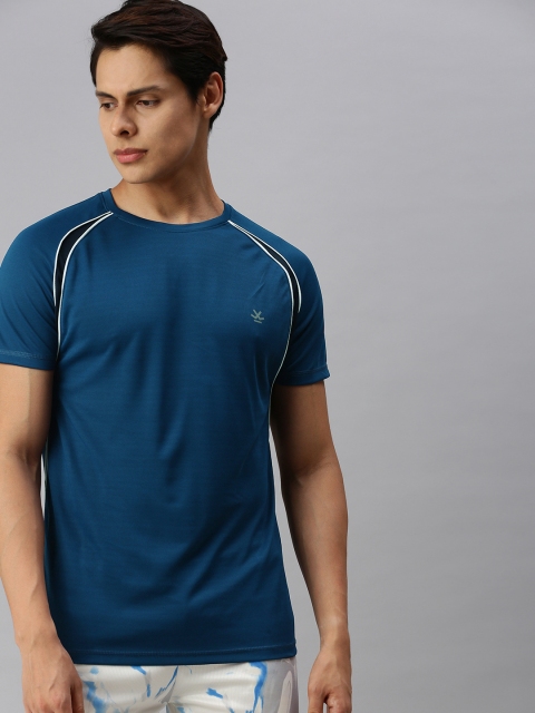 

WROGN ACTIVE Men Navy Blue Solid Round Neck Raglan Sleeve T-shirt