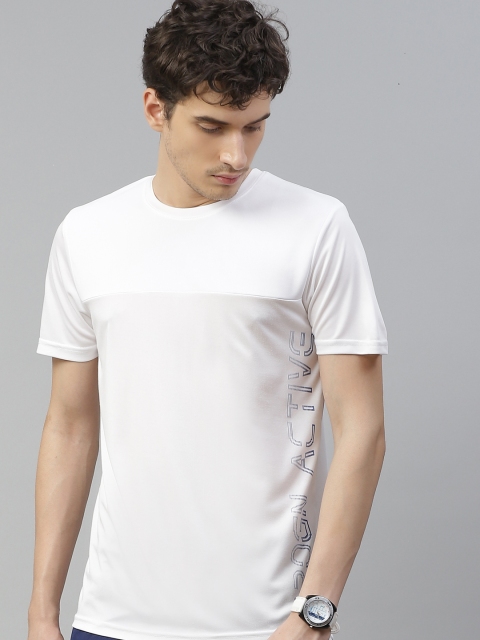 

WROGN ACTIVE Men White Solid Slim Fit T-shirt