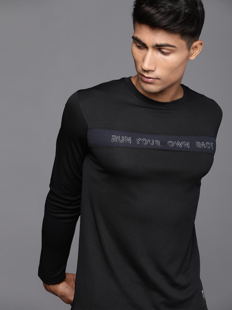 

WROGN ACTIVE Men Black Typography Printed Slim Fit T-shirt