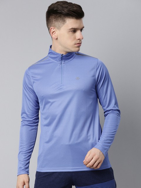 

WROGN ACTIVE Men Blue Slim Fit High Neck T-shirt
