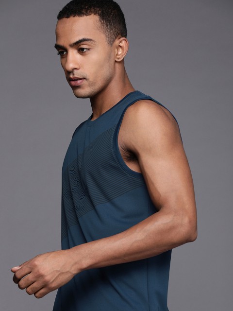 

WROGN ACTIVE Men Navy Blue Printed Slim Fit T-shirt
