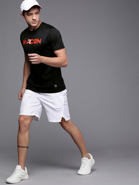

WROGN ACTIVE Men Black & Red Printed Round Neck T-shirt