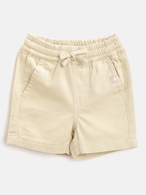 

United Colors of Benetton Boys Cream-Coloured Pure Cotton Regular Shorts