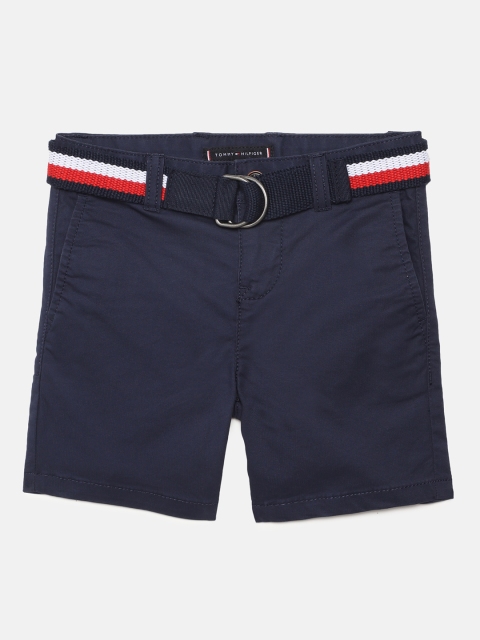 

Tommy Hilfiger Boys Navy Blue Solid Mid-Rise Chino Shorts