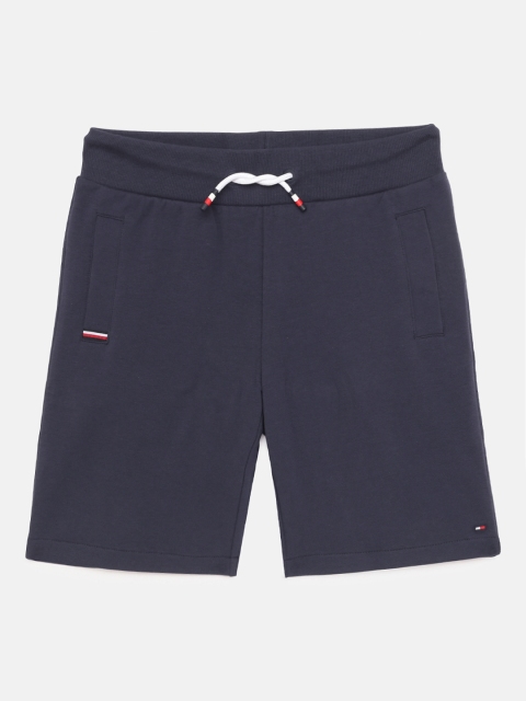 

Tommy Hilfiger Boys Navy Blue Solid Regular Fit BB RIB INSERT SWEAT Shorts