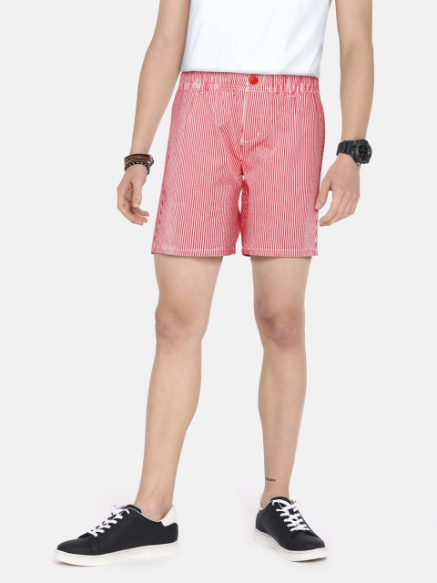 

Tommy Hilfiger Boys Red Striped Mid-Rise Regular Shorts