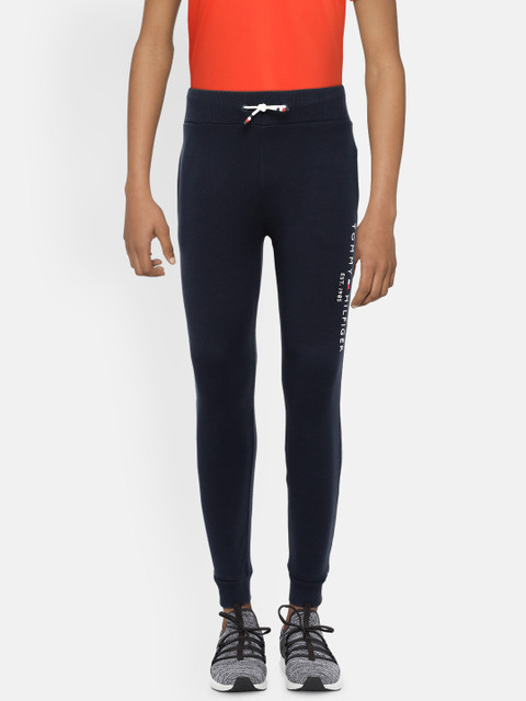 

Tommy Hilfiger Boys Navy Blue Printed Cotton Straight Fit Track Pants